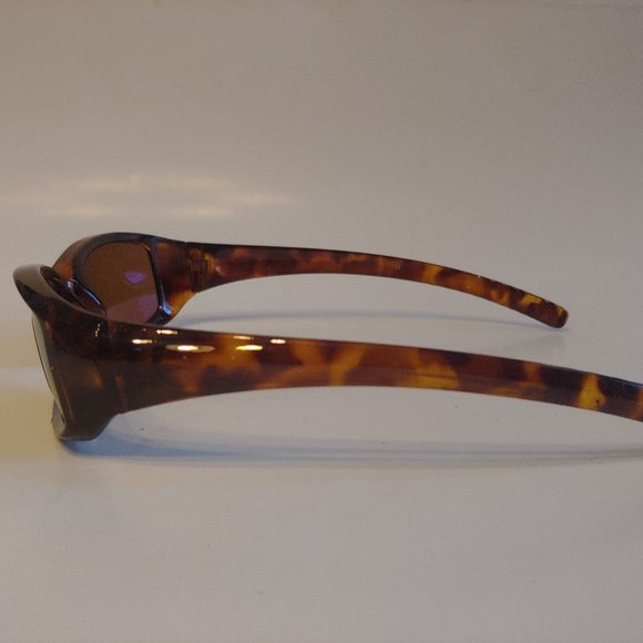 NWT True Vintage 90's Plastic Rectangle Sport Wrap tortoise frame Sunglasses - Picture 2 of 4